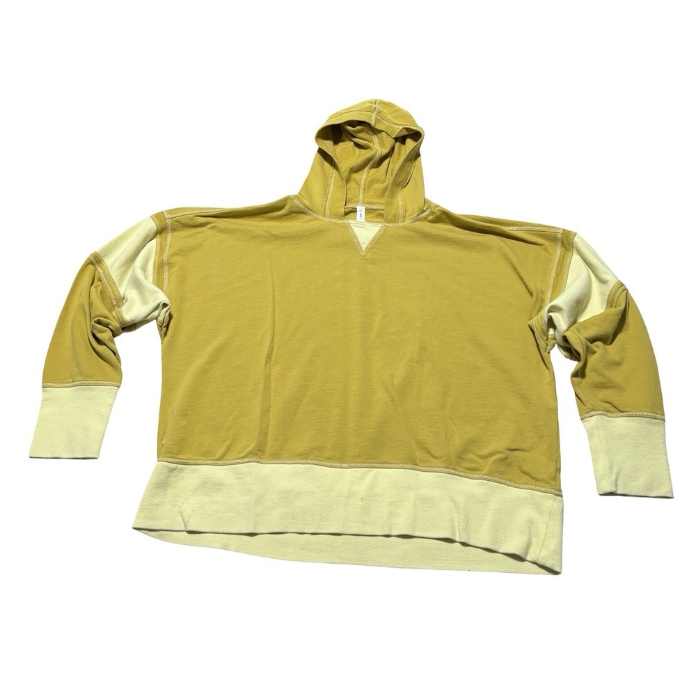 Daily Practice by Anthropologie Boxy Pullover Sweatshirt Hoodie Mustard XL 28x27